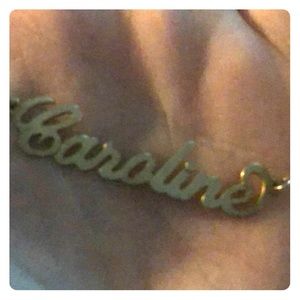 Jewelry - Caroline nameplate necklace in plated yellow gold Jewelry - Caroline nameplate necklace in plated yellow gold
